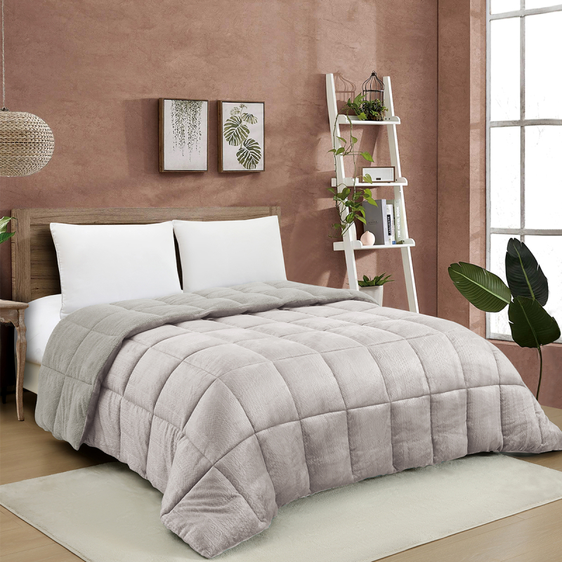 Κουβερτοπάπλωμα Υπέρδιπλο (220x240) Melinen Shelby Greige