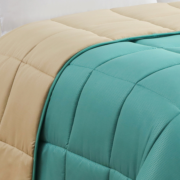 Πάπλωμα Μονό (160x220) 2 Όψεων Melinen Brooklyn Petrol/Beige