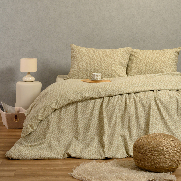 Φανελένια Σεντόνια King Size (Σετ) Melinen Winter Line Elise Greige