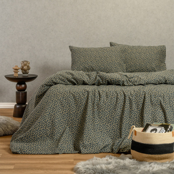 Φανελένια Σεντόνια King Size (Σετ) Melinen Winter Line Elise Blue