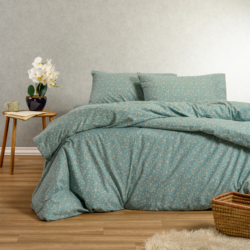 Φανελένια Σεντόνια King Size (Σετ) Melinen Winter Line Fay Petrol