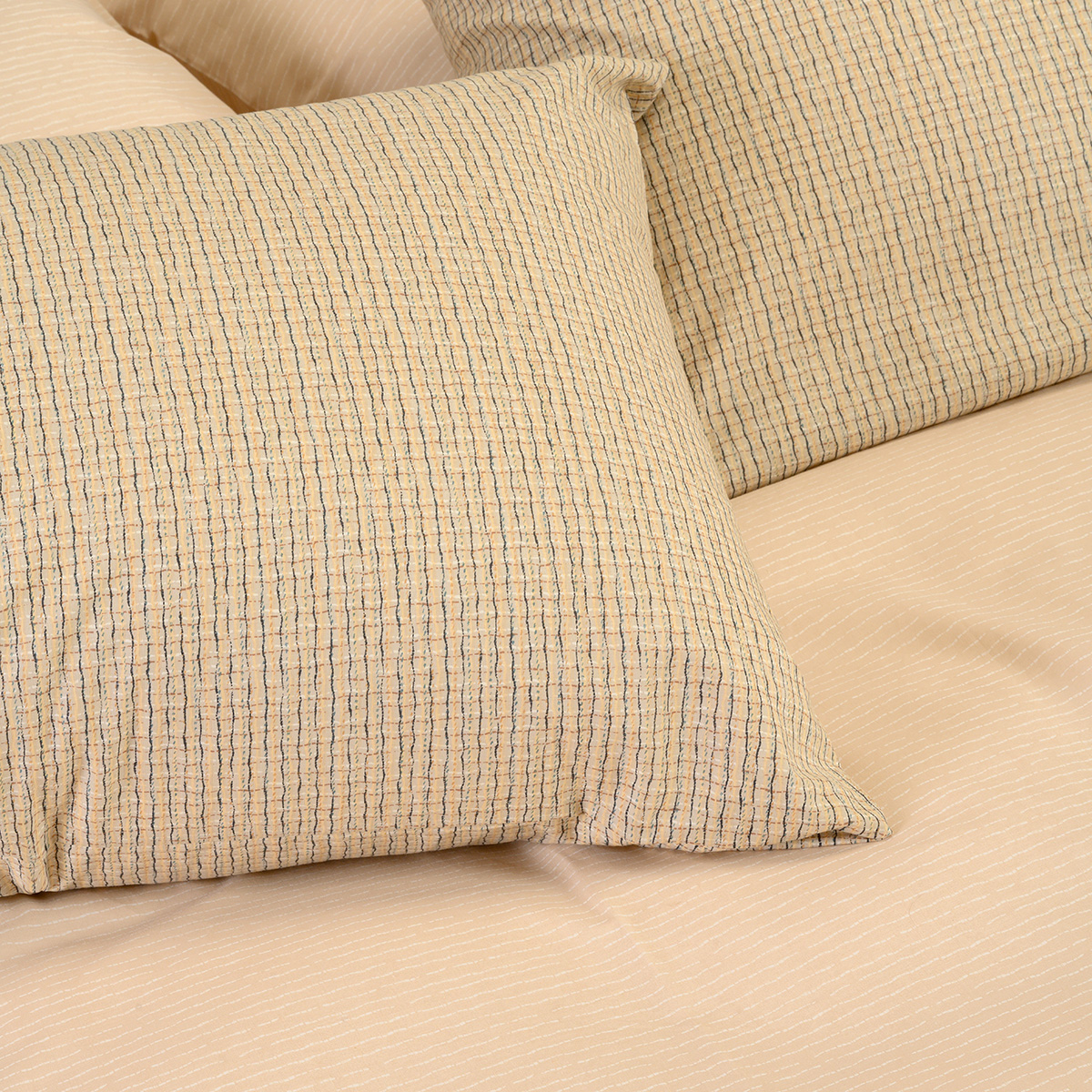 Σεντόνια Διπλά (Σετ) Melinen Casual Line Davide Beige Χωρίς Λάστιχο 205X270 Home Λευκά Είδη Κρεβατοκάμαρας Spitishop