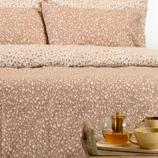 Ζεύγος Μαξιλαροθήκες (50x70) Melinen Casual Line Leo Mocca