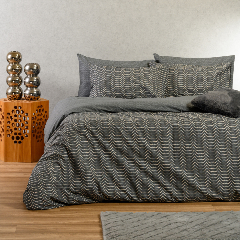 Παπλωματοθήκη Υπέρδιπλη (225x245) 2 Όψεων Melinen Ultra Line Paris Anthracite