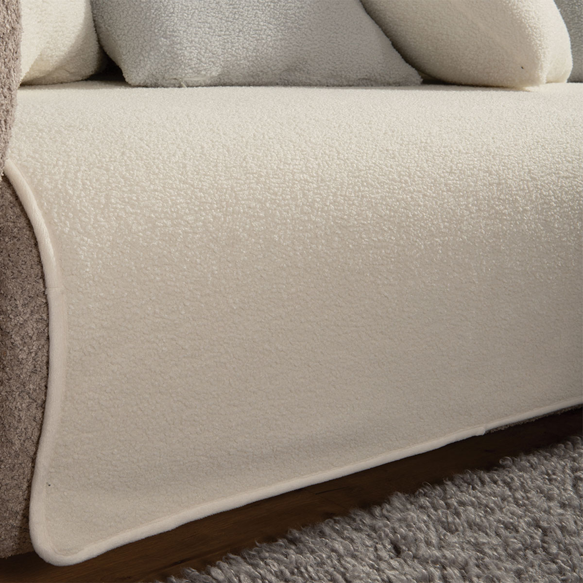 Ριχτάρι Πολυθρόνας Μπουκλέ (180X180) Nef-Nef Homeware Breda Ecru Home Λευκά Είδη Σαλονιού Ριχτάρια Καναπέ Spitishop
