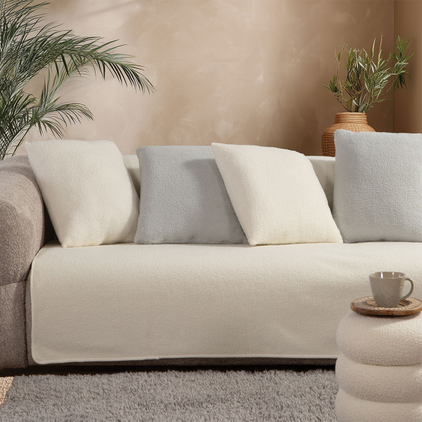 Ριχτάρι Καναπέ Τριθέσιου Γούνινο (180x300) Nef-Nef Homeware Breda Ecru