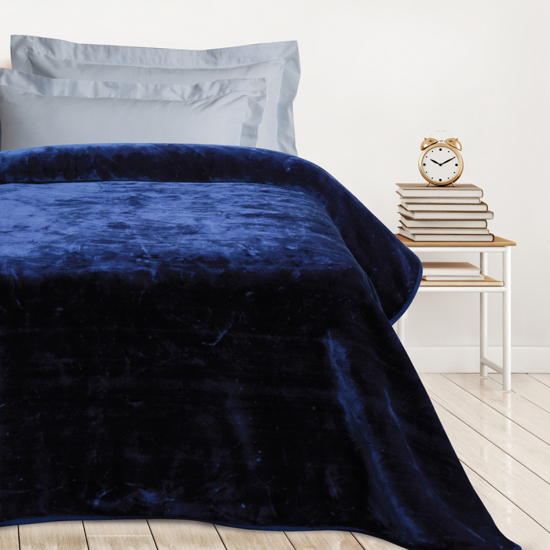 Κουβέρτα Βελουτέ Μονή (160x220) Das Home Velour 0292 Blue