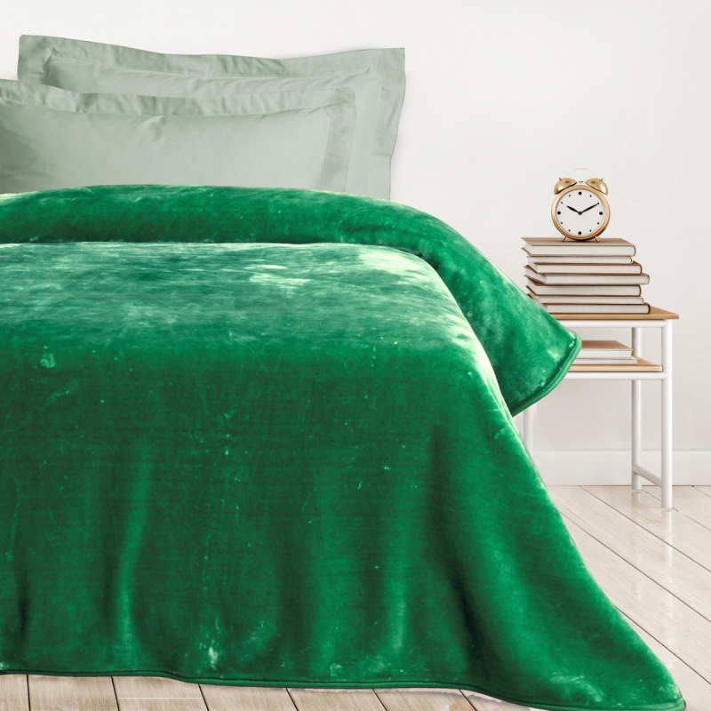 Κουβέρτα Βελουτέ Μονή (160x220) Das Home Velour 0293 Green