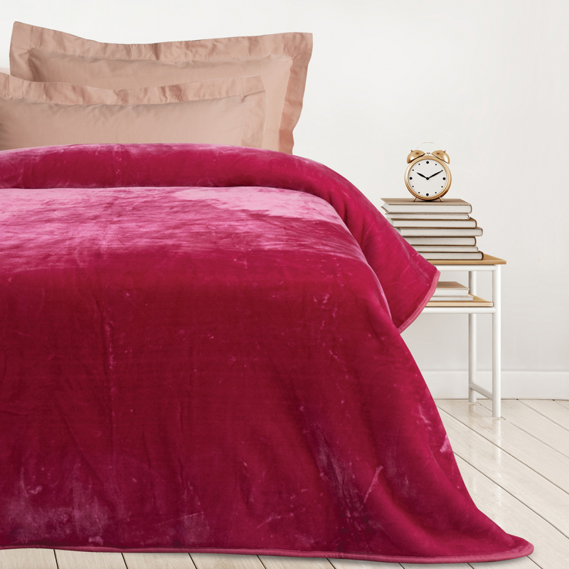 Κουβέρτα Βελουτέ Μονή (160x220) Das Home Velour 0294 Pink