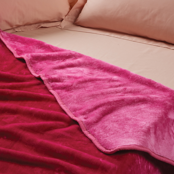 Κουβέρτα Βελουτέ Μονή (160x220) Das Home Velour 0294 Pink