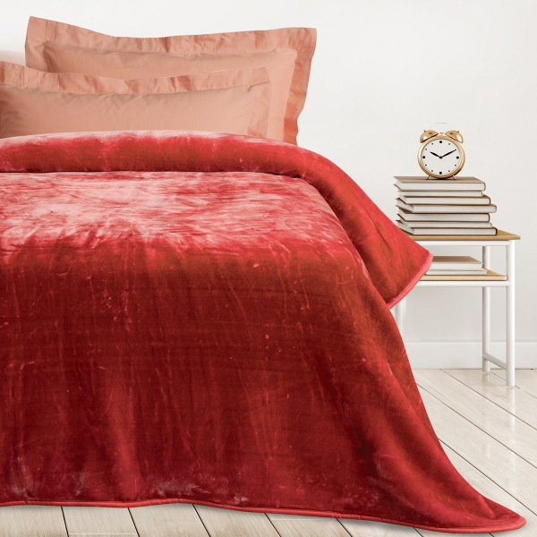 Κουβέρτα Βελουτέ Μονή (160x220) Das Home Velour 0295 Nude