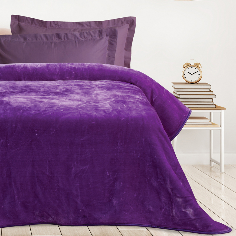 Κουβέρτα Βελουτέ Μονή (160x220) Das Home Velour 0296 Purple