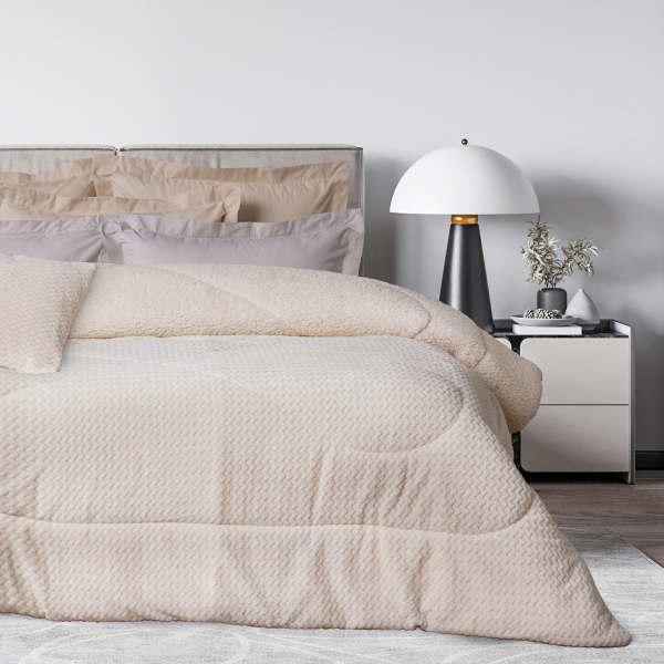 Κουβερτοπάπλωμα Υπέρδιπλο (220x240) Das Home 1366 Ecru