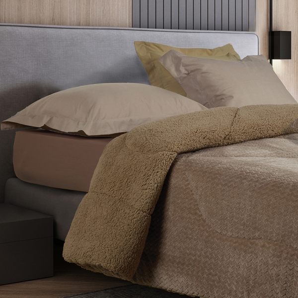 Κουβερτοπάπλωμα Υπέρδιπλο (220x240) Das Home 1367 Taupe