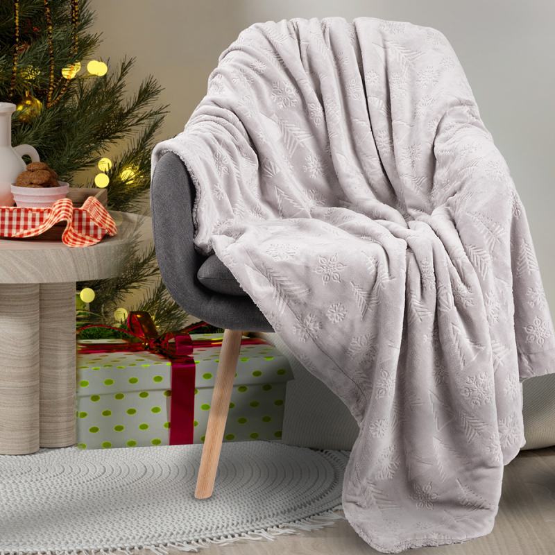 Χριστουγεννιάτικη Κουβέρτα Καναπέ Fleece (130x170) Das Home 1373 Grey