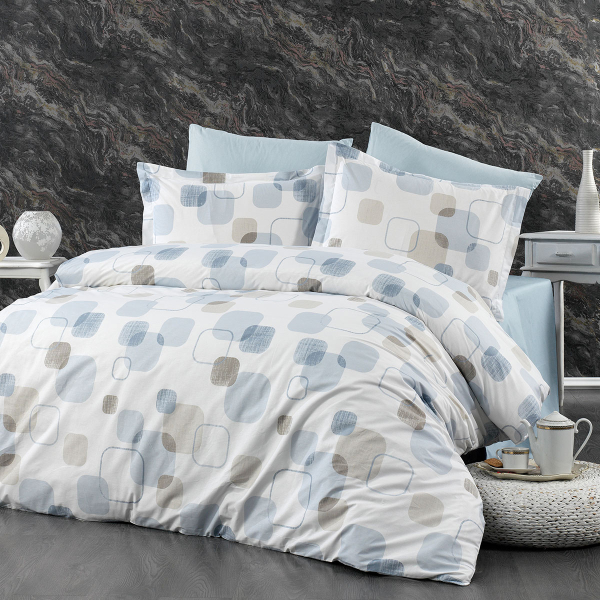 Πάπλωμα Μονό (160x240) Dimcol Μελίνα 707 White-Light Blue