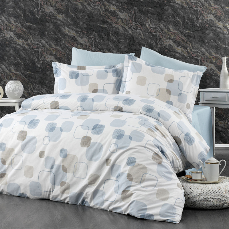 Πάπλωμα Μονό (160x240) Dimcol Μελίνα 707 White-Light Blue