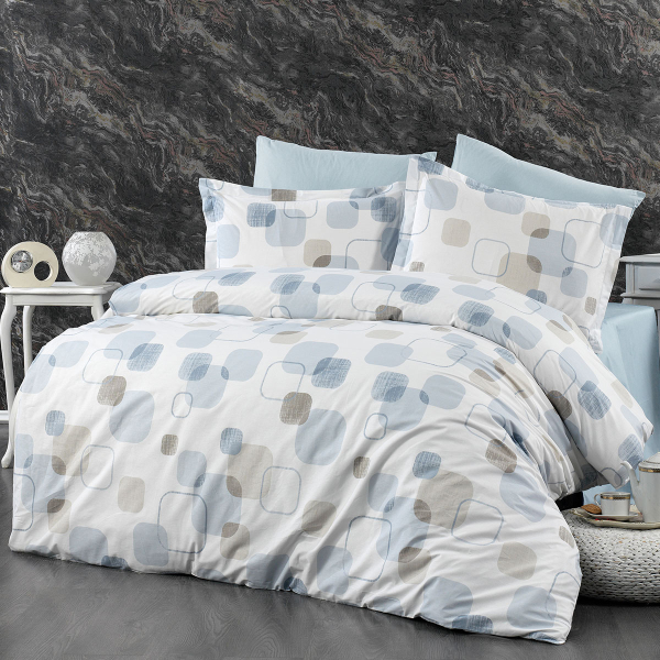 Πάπλωμα Υπέρδιπλο (220x240) Dimcol Μελίνα 707 White-Light Blue