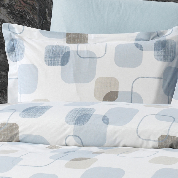 Μαξιλαροθήκη (50x70) Dimcol Μελίνα 707 White-Light Blue