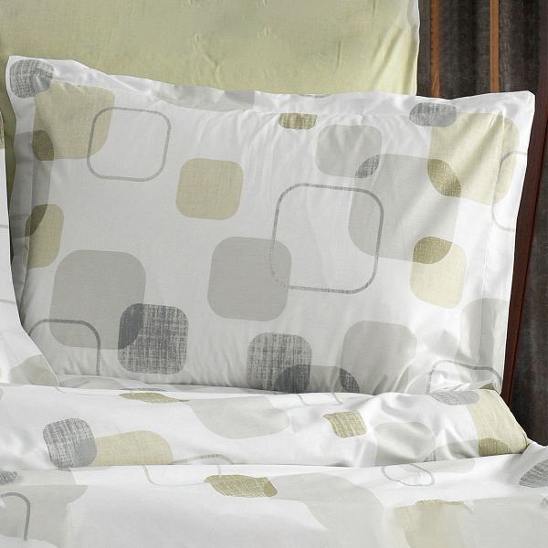 Μαξιλαροθήκη (50x70) Dimcol Μελίνα 708 White-Olive