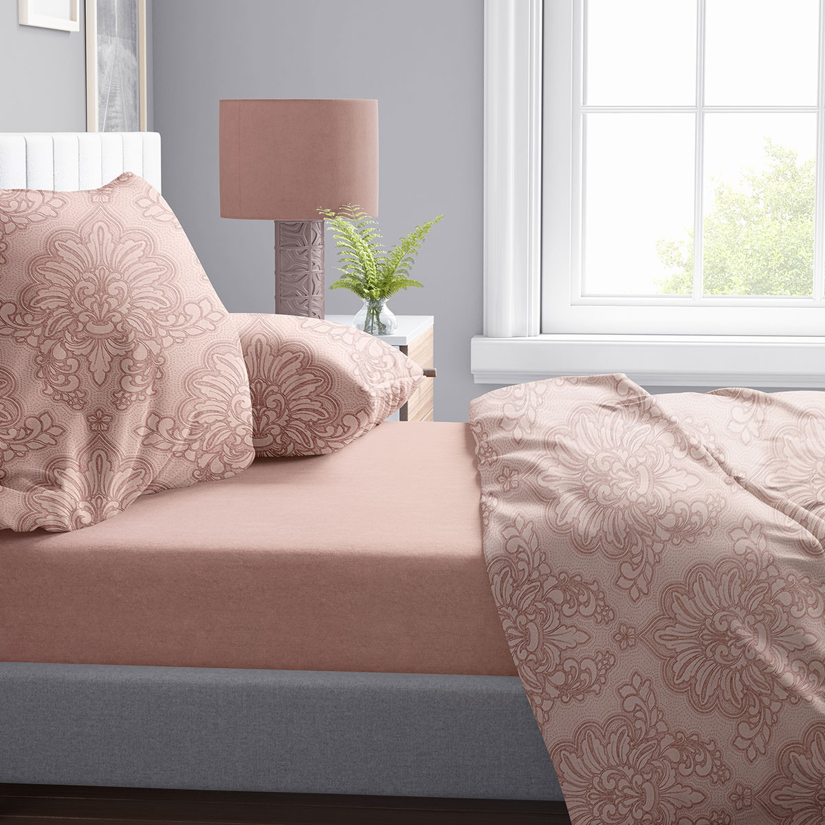 Σεντόνια Μονά (Σετ 160X240) Dimcol Άρτεμις 703 Dusty Rose Home Λευκά Είδη Κρεβατοκάμαρας Spitishop