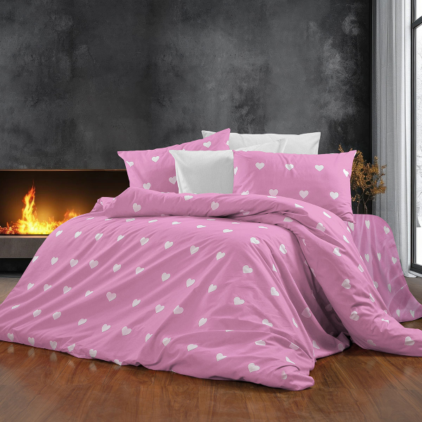 Παπλωματοθήκη Μονή (160x240) Dimcol Αίσθησις 608 Pink