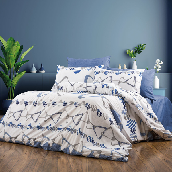 Πάπλωμα Μονό (160x240) Dimcol Δαρεία 489 White-Blue