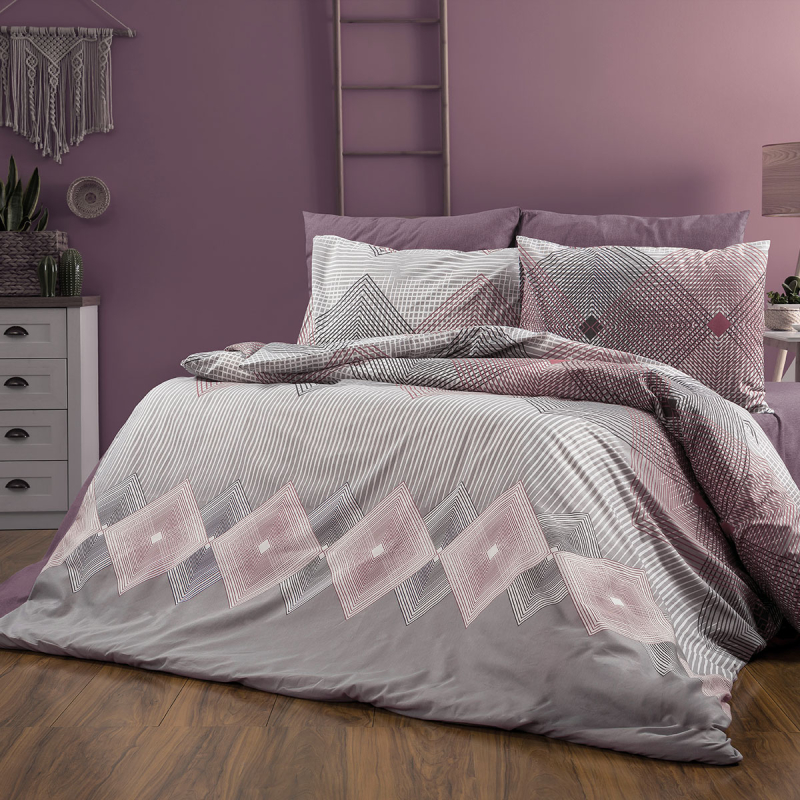 Πάπλωμα Μονό (160x240) Dimcol Καλλιρόη 606 Grey-Burgundy