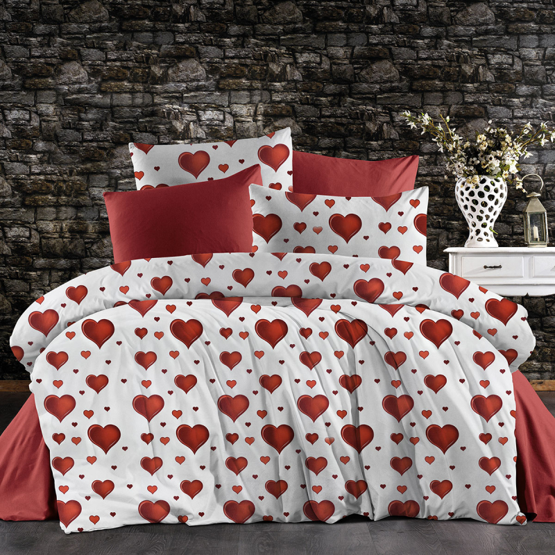 Πάπλωμα Μονό (160x240) Dimcol Πάθος 607 White-Red