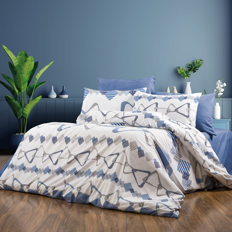 Πάπλωμα Υπέρδιπλο (220x240) Dimcol Δαρεία 489 White-Blue