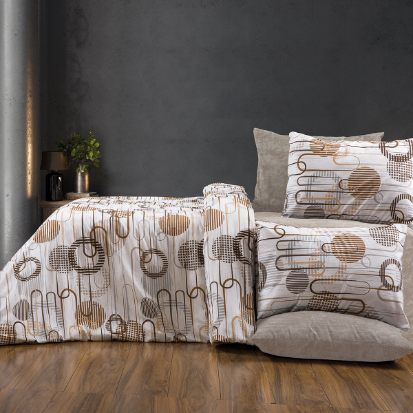 Πάπλωμα Υπέρδιπλο (220x240) Dimcol Διώνη 600 White-Mocha