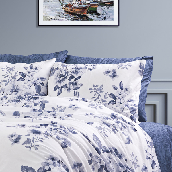 Μαξιλαροθήκη (50x70) Dimcol Βερονίκη 486 White-Blue