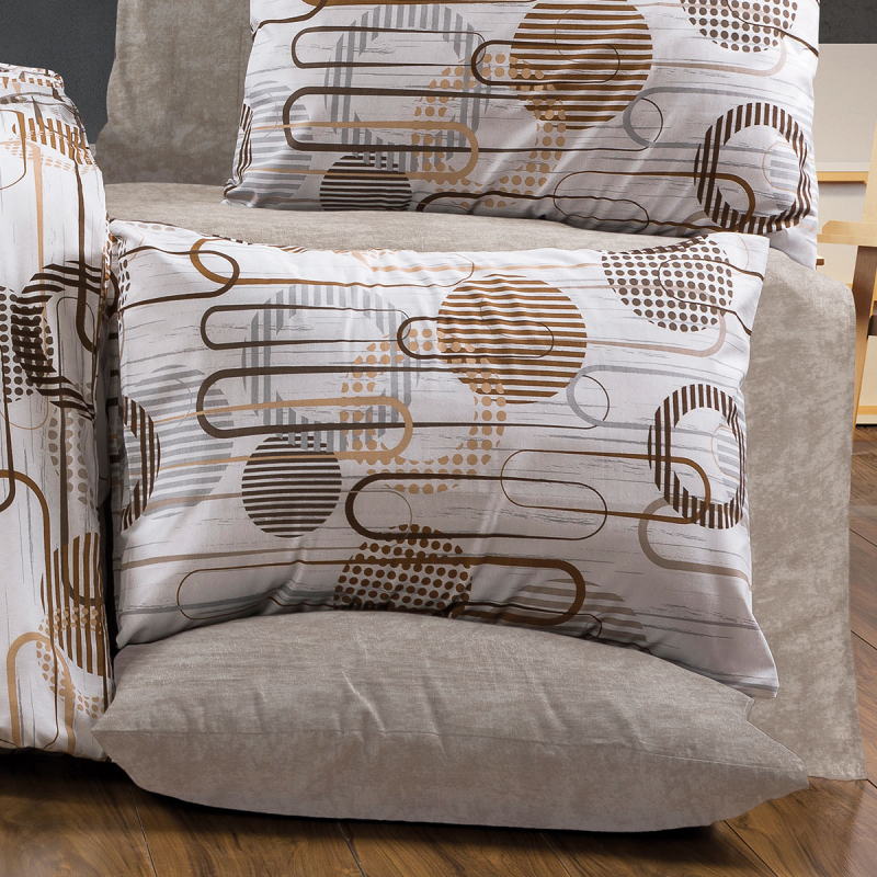 Μαξιλαροθήκη (50x70) Dimcol Διώνη 600 White-Mocha