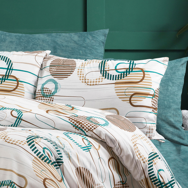 Μαξιλαροθήκη (50x70) Dimcol Διώνη 601 White-Petrol