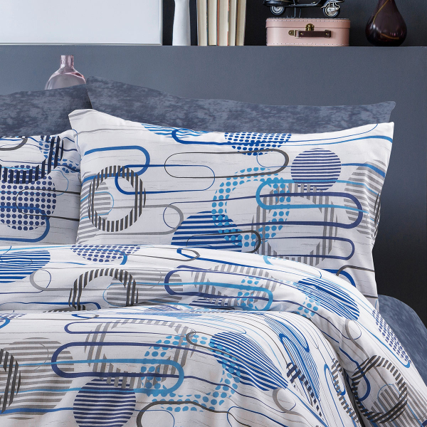 Μαξιλαροθήκη (50x70) Dimcol Διώνη 602 White-Blue