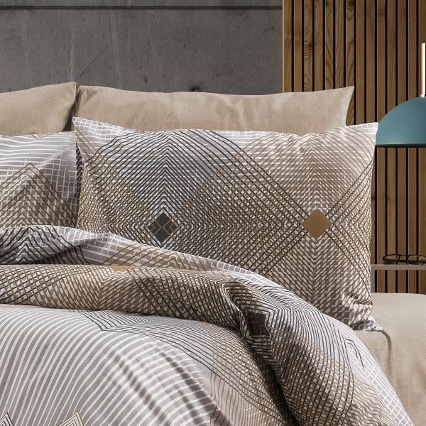 Μαξιλαροθήκη (50x70) Dimcol Καλλιρόη 603 Grey-Mocha