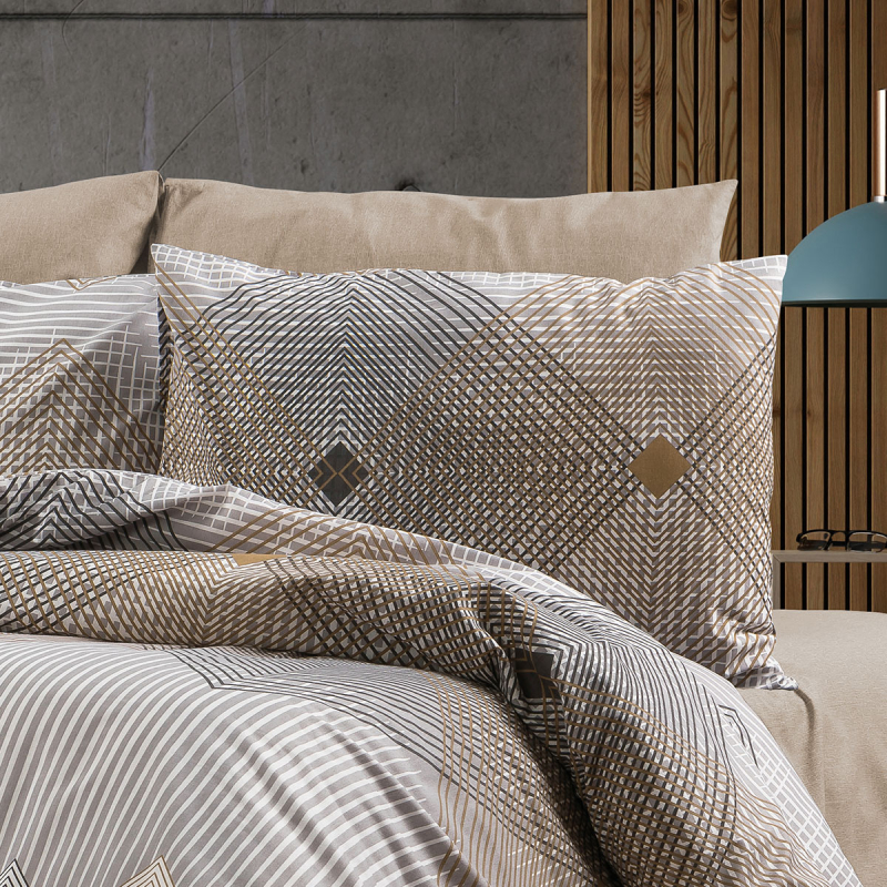 Μαξιλαροθήκη (50x70) Dimcol Καλλιρόη 603 Grey-Mocha