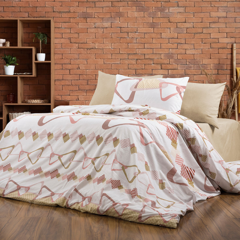 Σεντόνια Υπέρδιπλα (Σετ 240x270) Dimcol Δαρεία 490 White-Beige