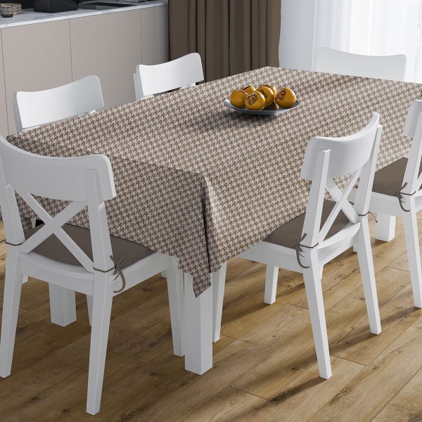 Αλέκιαστο Τραπεζομάντηλο (140x180) Dimcol Houndstooth 473 Beige