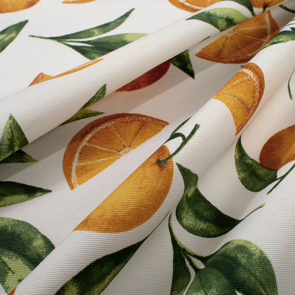 Αλέκιαστο Τραπεζομάντηλο (140x180) Dimcol Oranges 474 White-Orange