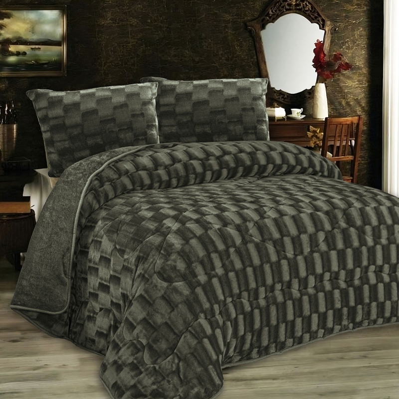 Κουβερτοπάπλωμα Υπέρδιπλο (220x240) Dimcol Popcorn 1940 Olive