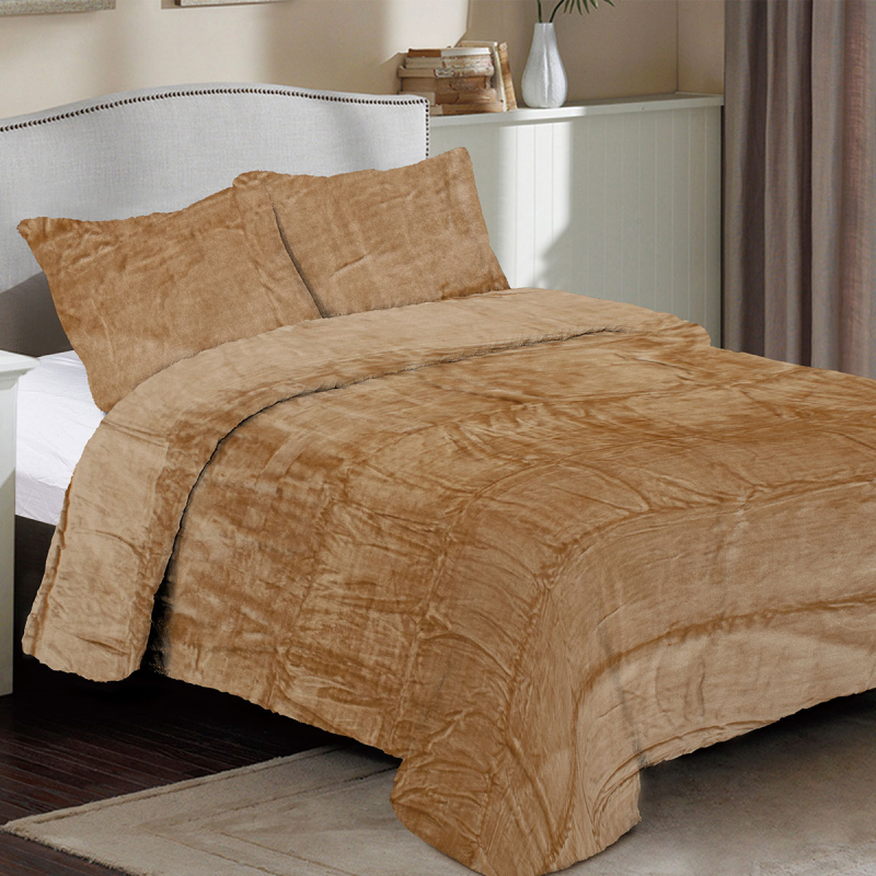 Κουβέρτα Fleece Μονή (160x220) Dimcol Solid 02 Beige