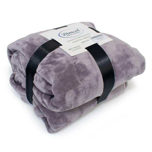 Κουβέρτα Fleece Μονή (160x220) Dimcol Solid 06 Grey