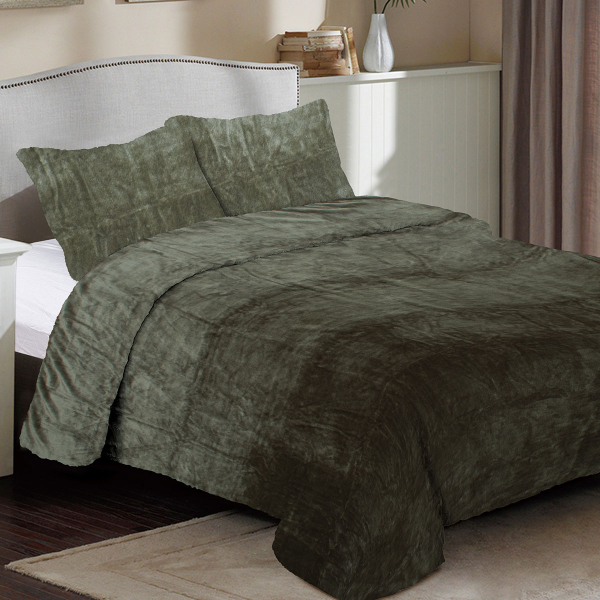 Κουβέρτα Fleece Μονή (160x220) Dimcol Solid 07 Olive