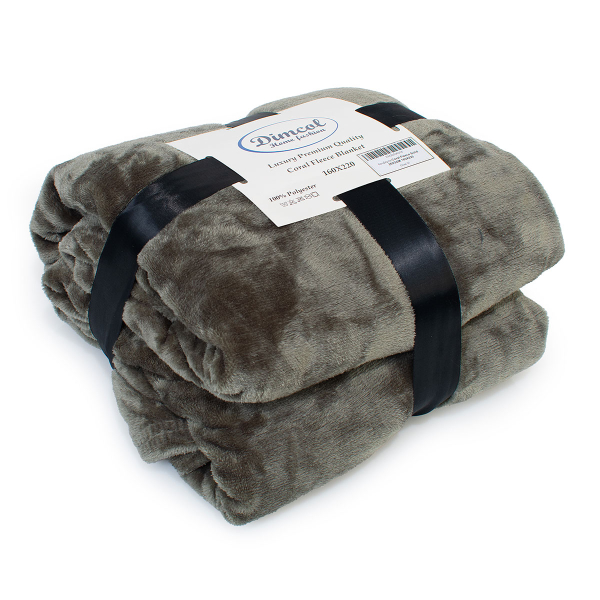 Κουβέρτα Fleece Μονή (160x220) Dimcol Solid 07 Olive