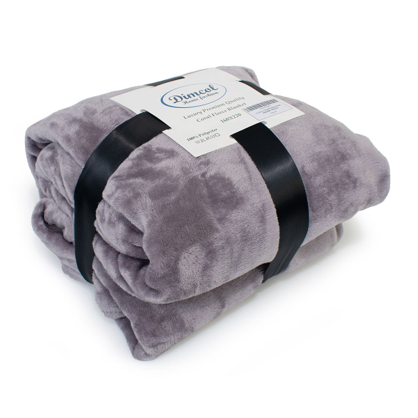 Κουβέρτα Fleece Υπέρδιπλη (220x240) Dimcol Solid 06 Grey