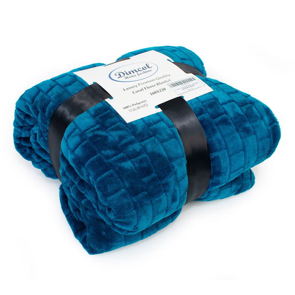 Κουβέρτα Fleece Μονή (160x220) Dimcol Brick 03 Petrol