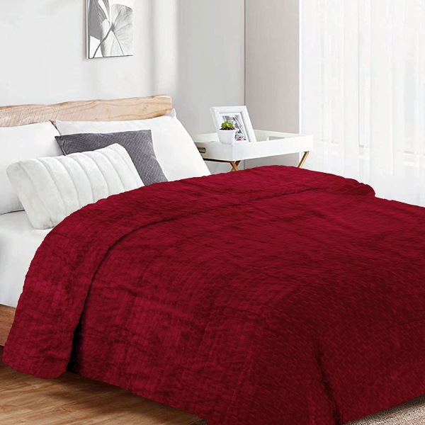 Κουβέρτα Fleece Μονή (160x220) Dimcol Brick 04 Bordeaux