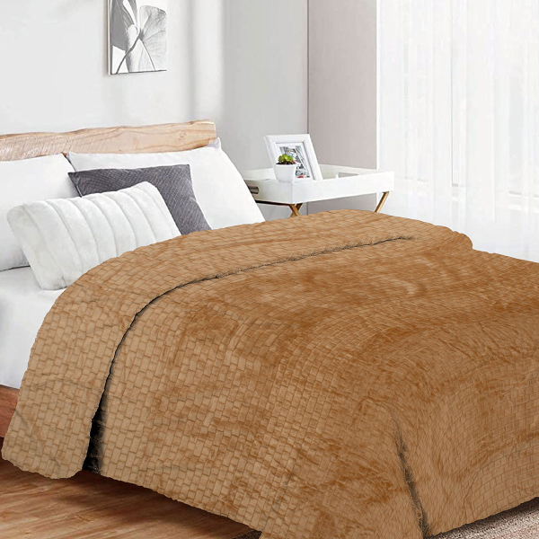 Κουβέρτα Fleece Υπέρδιπλη (220x240) Dimcol Brick 02 Beige