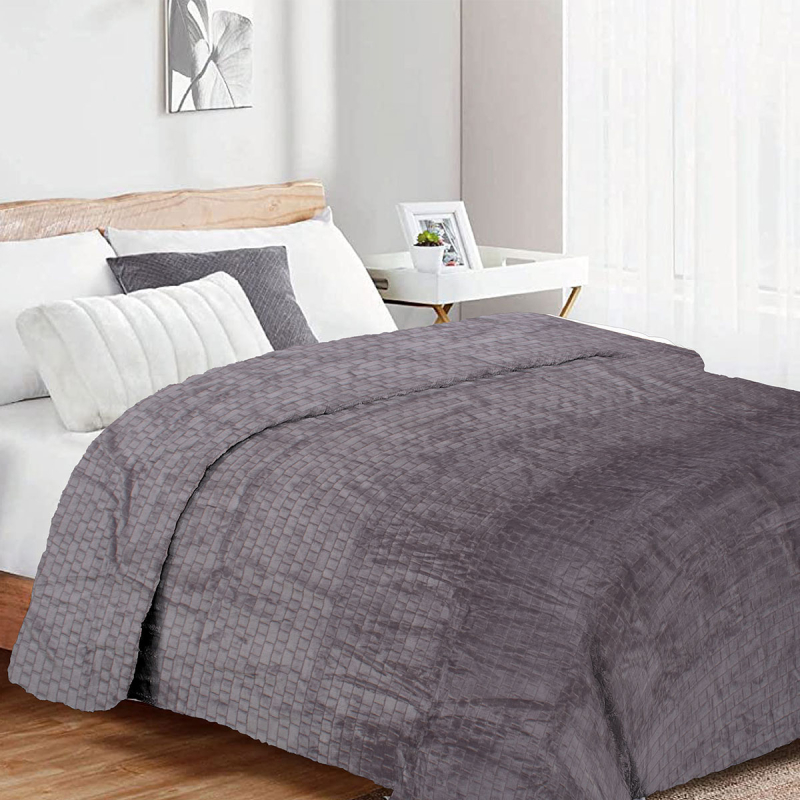 Κουβέρτα Fleece Υπέρδιπλη (220x240) Dimcol Brick 06 Grey